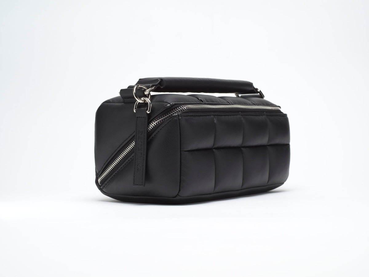 The Homee - Black Quilted Makeup Bag