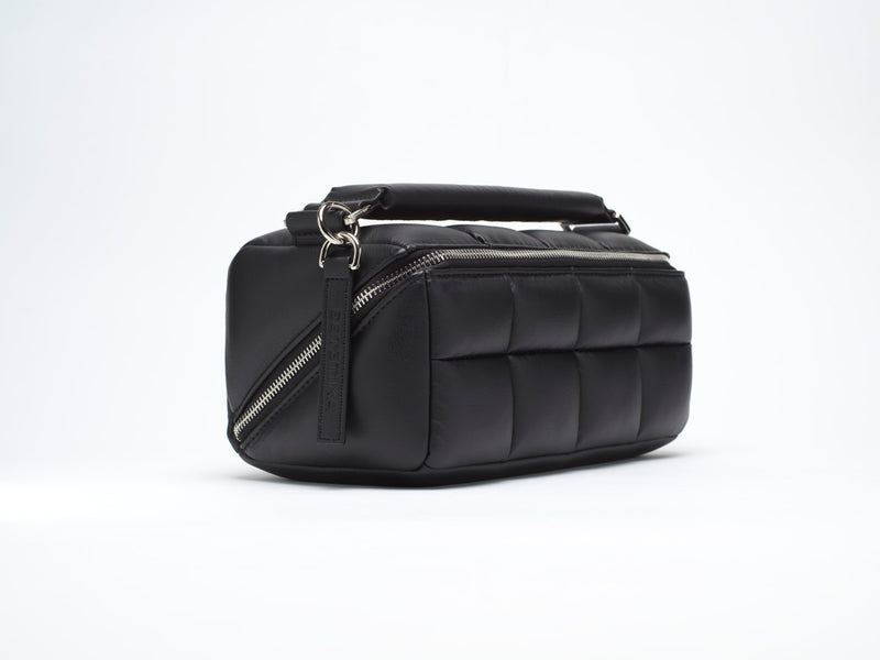 The Homee - Black Quilted Makeup Bag