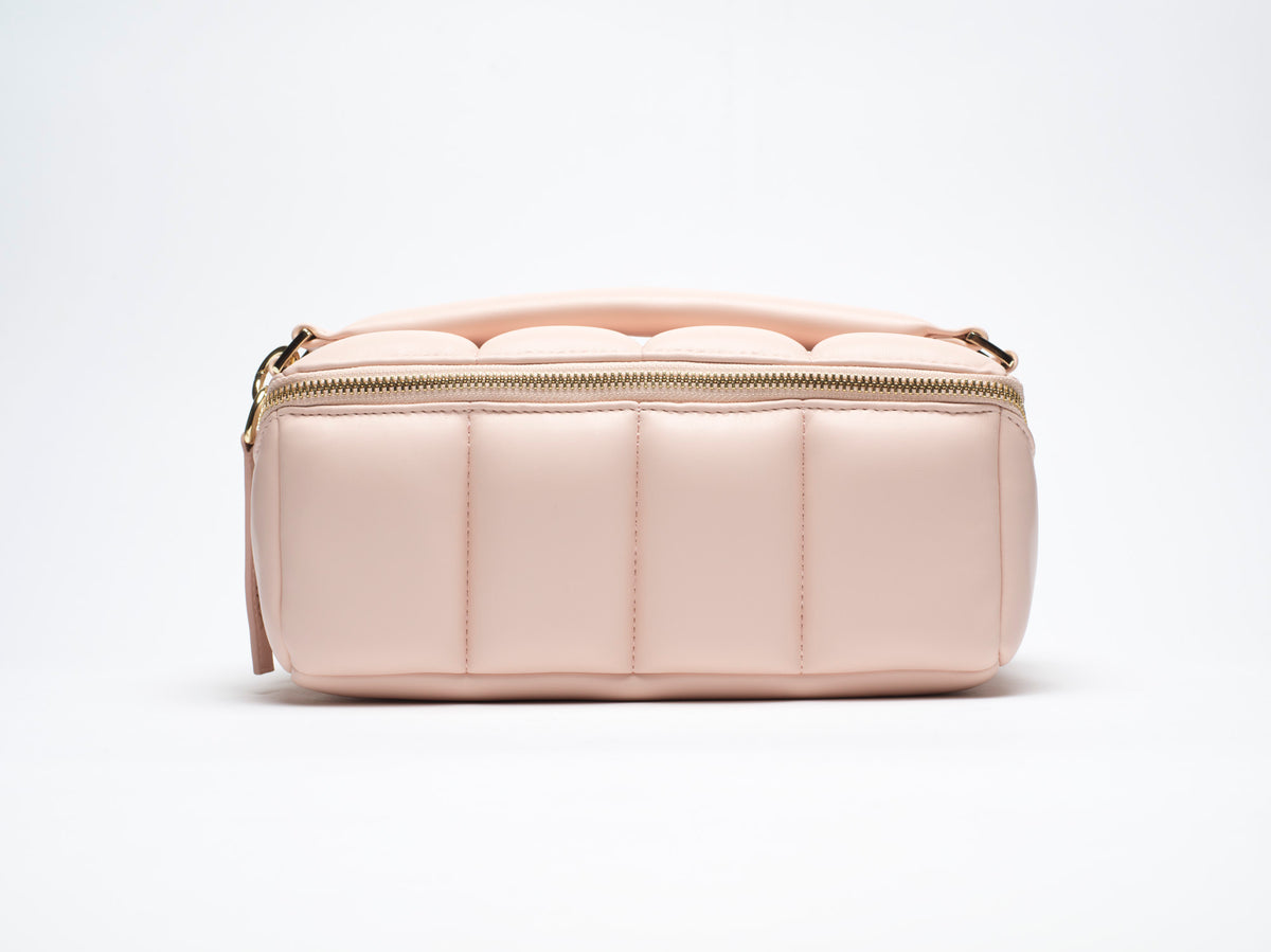 The Bigee - Large Blush Pink Quilted Makeup Bag