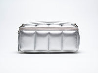 The Bigee - Large Silver Quilted Makeup Bag